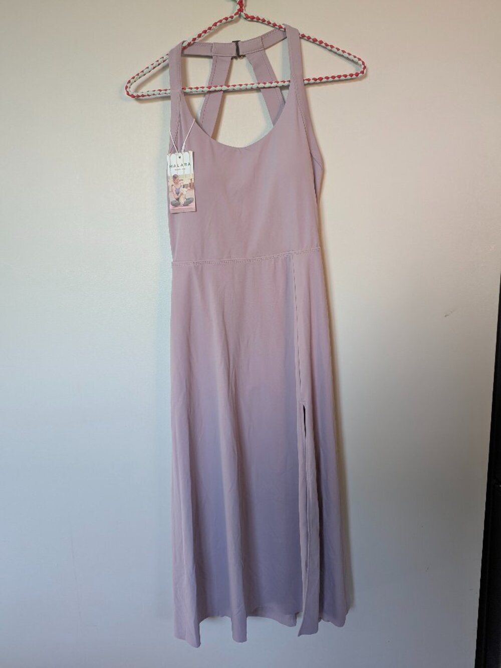 Halara athletic dress Size S Halter neckline and a side slit Lavendar